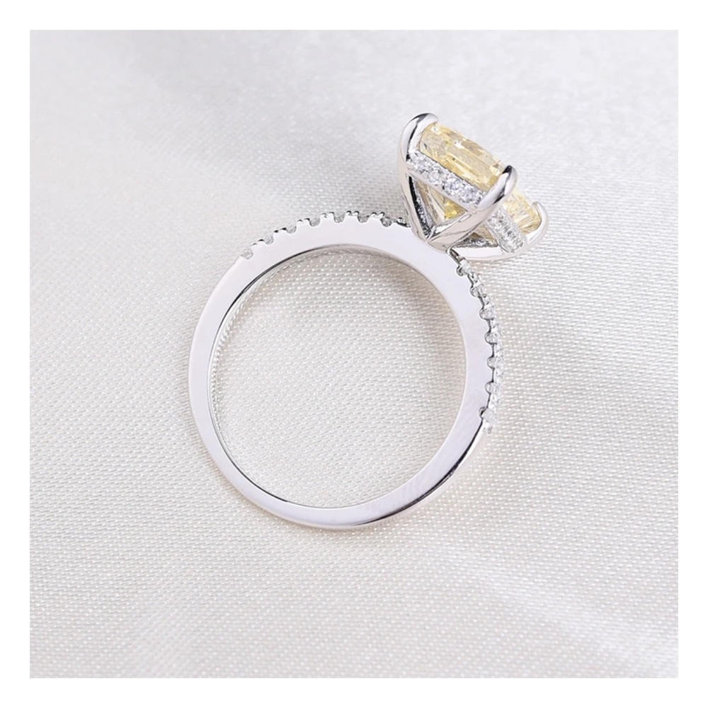 3.3 Carat Sona Simulated Diamond Yellow Ring - Picture 5 of 5